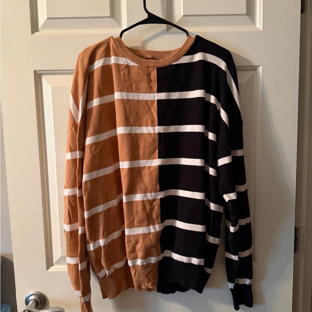 Striped Brown and Black Men's Sweater